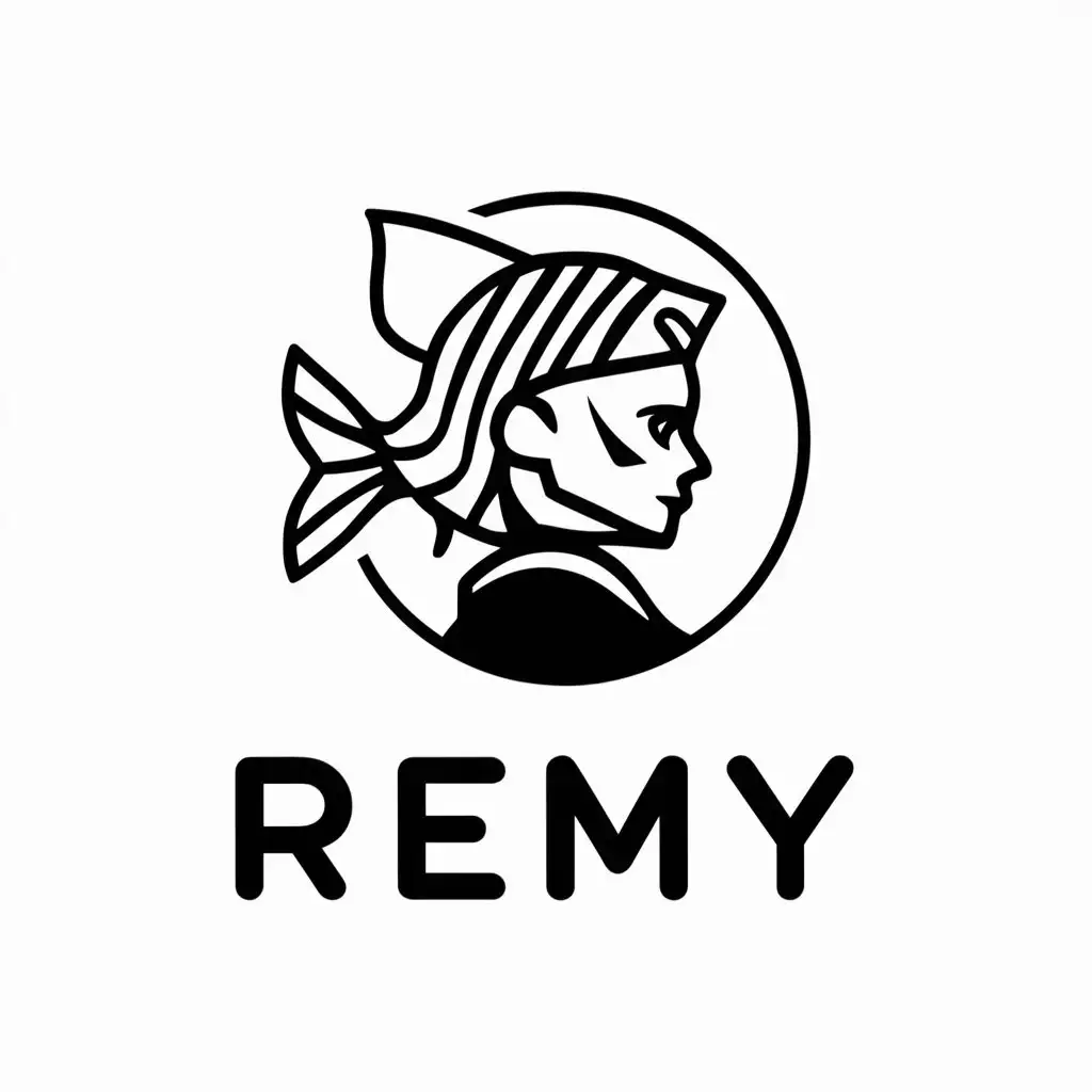 LOGO-Design-for-Remy-Cyberpunk-Boy-Fish-Symbol-in-Minimalistic-Style