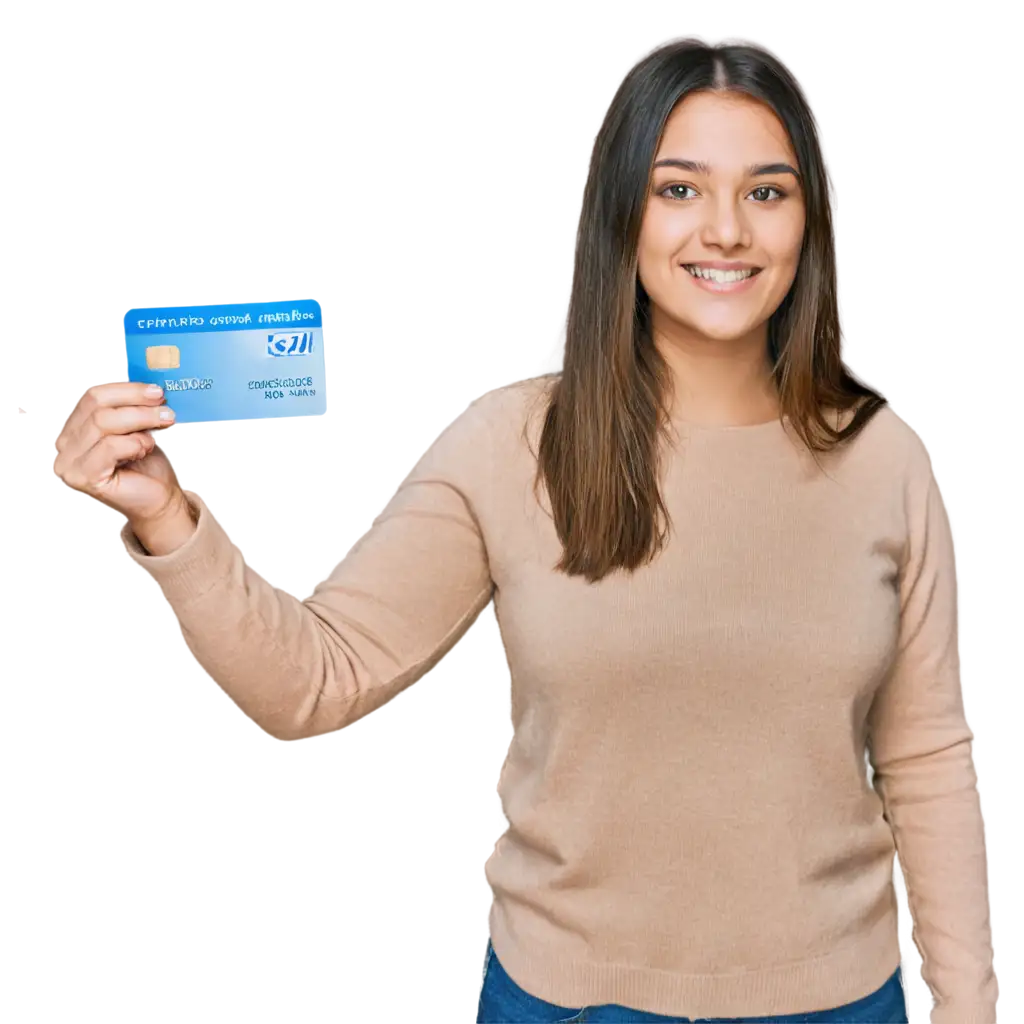 Stylish-Girl-Holding-a-Credit-Card-PNG-Image