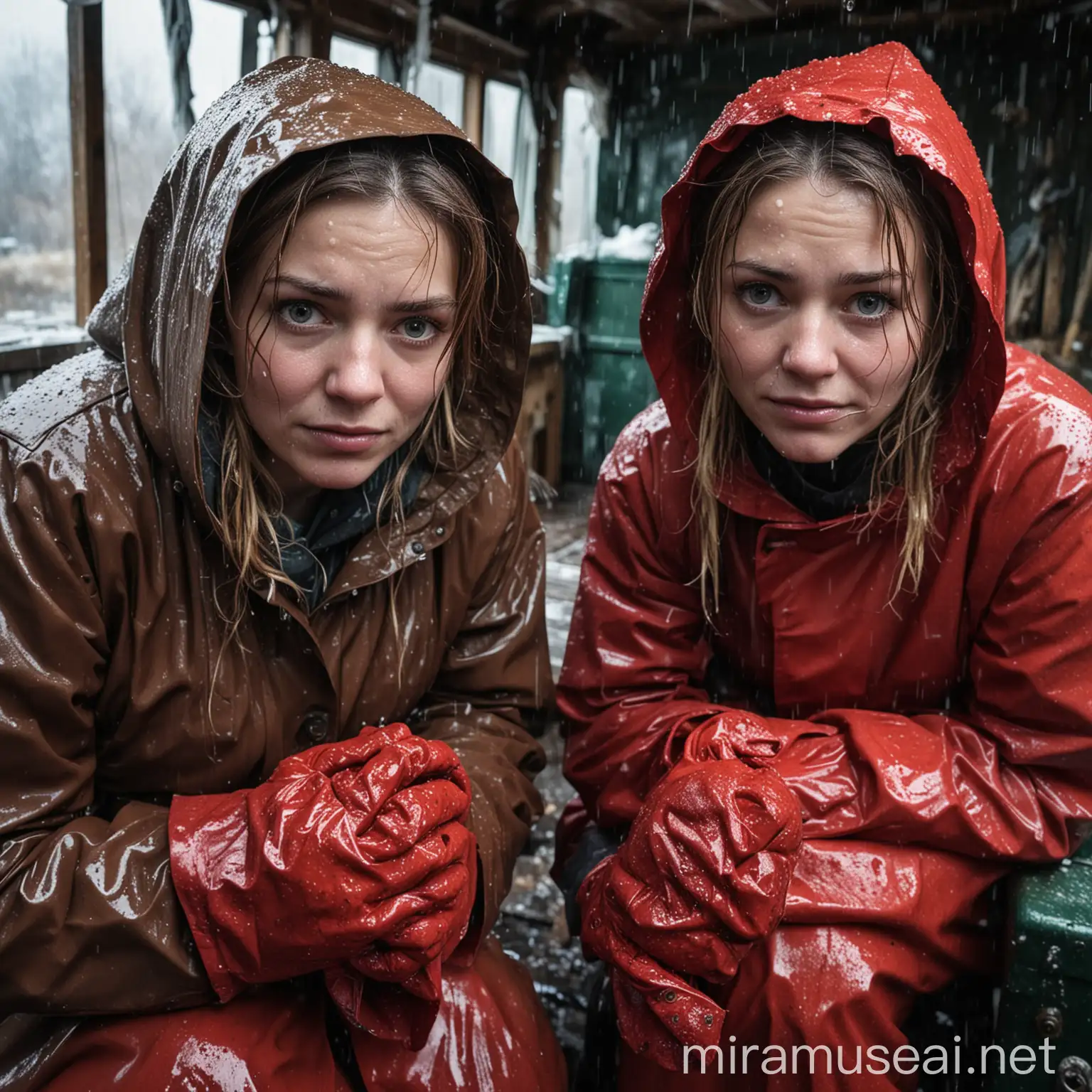 Two Women on a Fishing Boat Battling Winter Storms