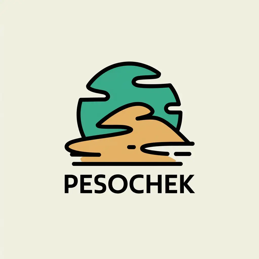 LOGO Design for Pesochek Pile of Sand with Clear Background and Modern Style