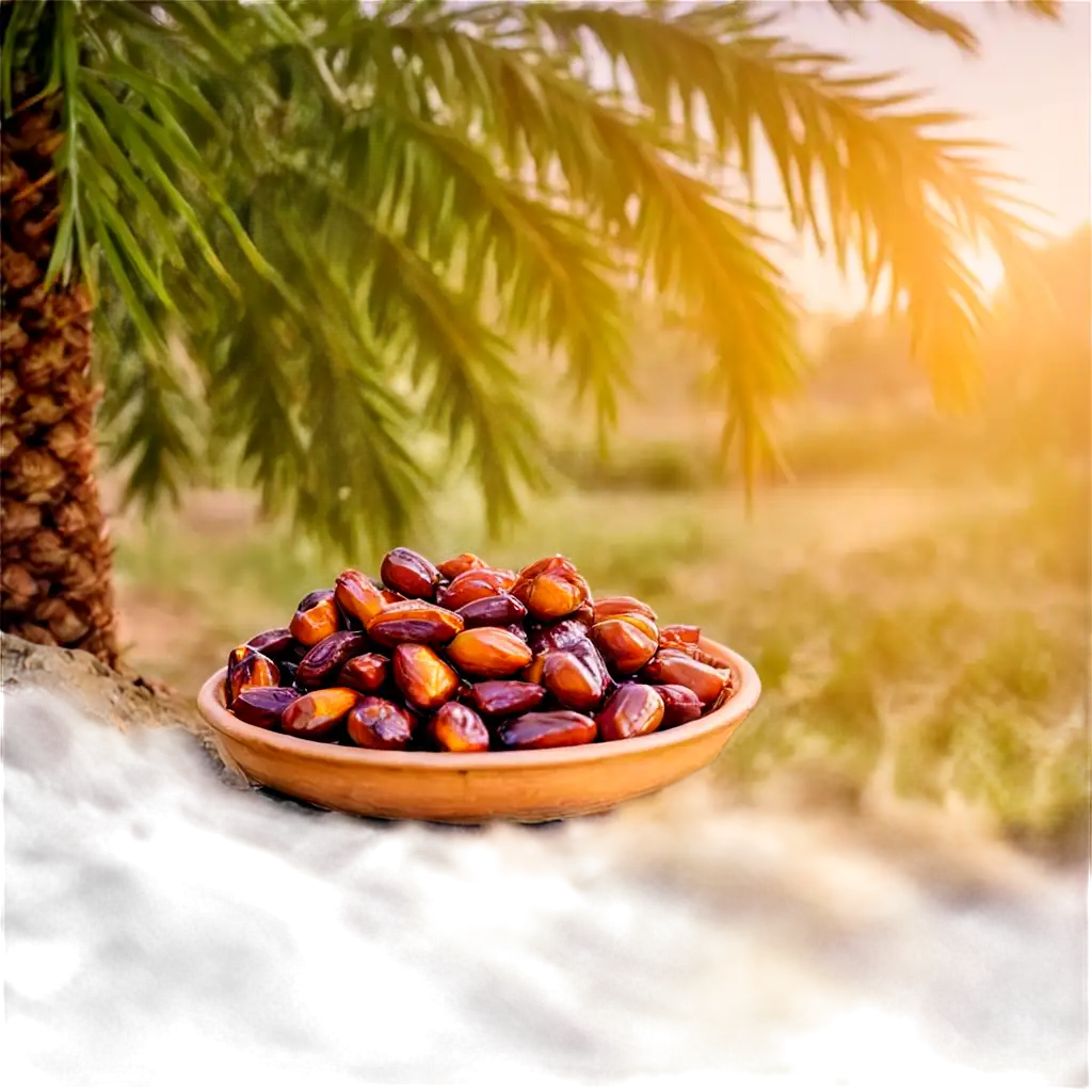 HighQuality-PNG-of-Date-Palm-Plantation-with-Fresh-Dates-Golden-Sunlight-and-Tropical-Oasis