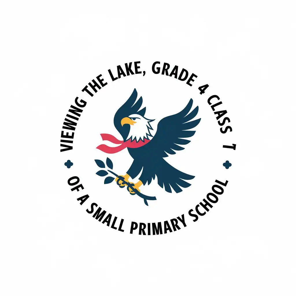 LOGO-Design-for-Eagle-Vision-Educational-Emblem-with-Red-Scarf-and-Lake-View-for-Primary-School-Grade-4-Class-1