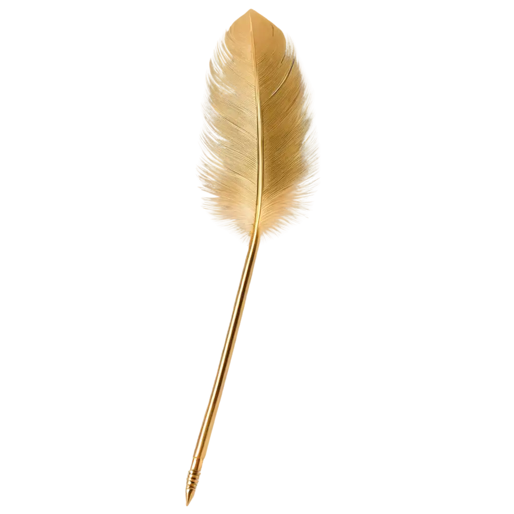 Golden-Feather-Pen-PNG-Image-for-Creative-and-Elegant-Design-Projects