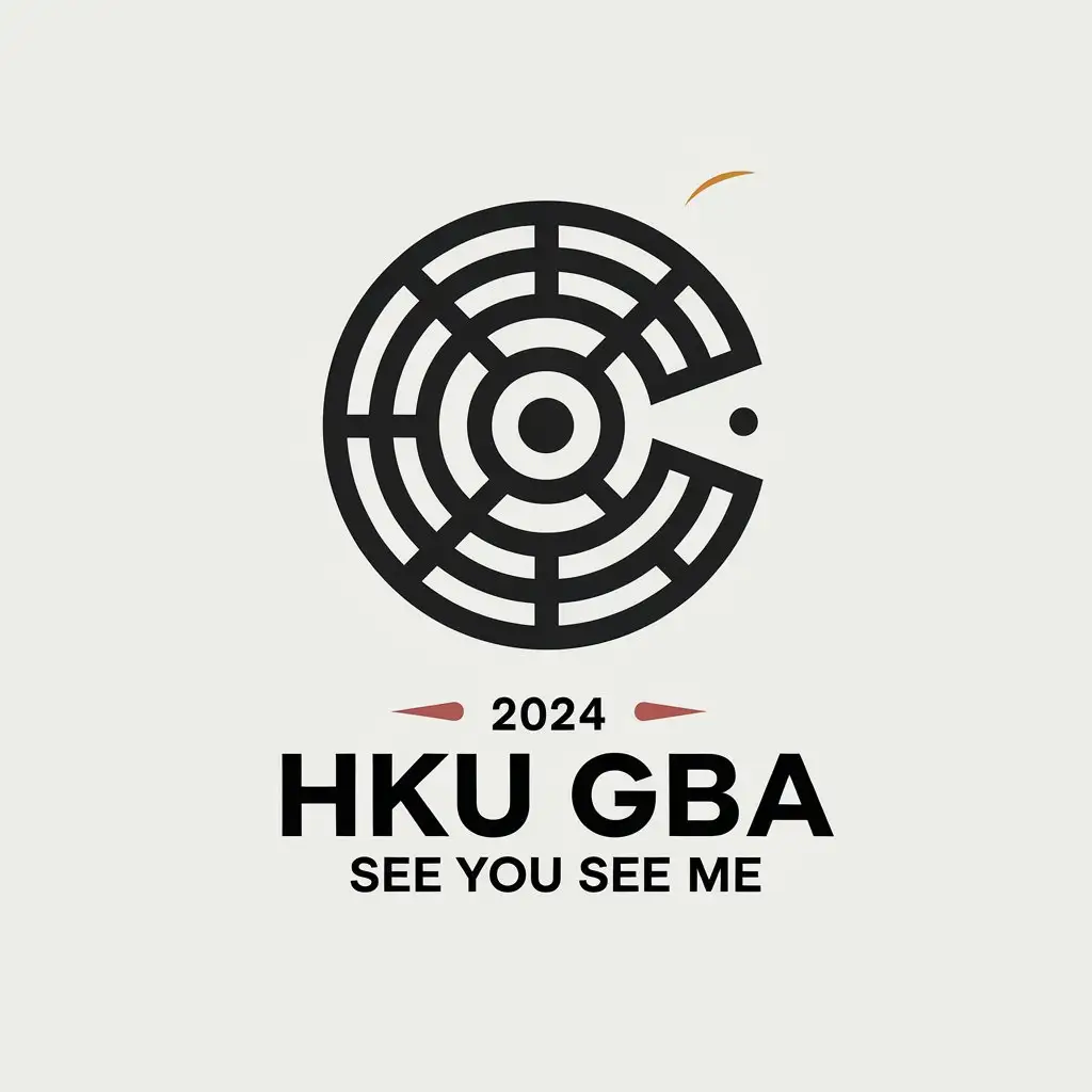 a vector logo design,with the text "2024 HKU GBA See You See Me", main symbol:C,Minimalistic,clear background