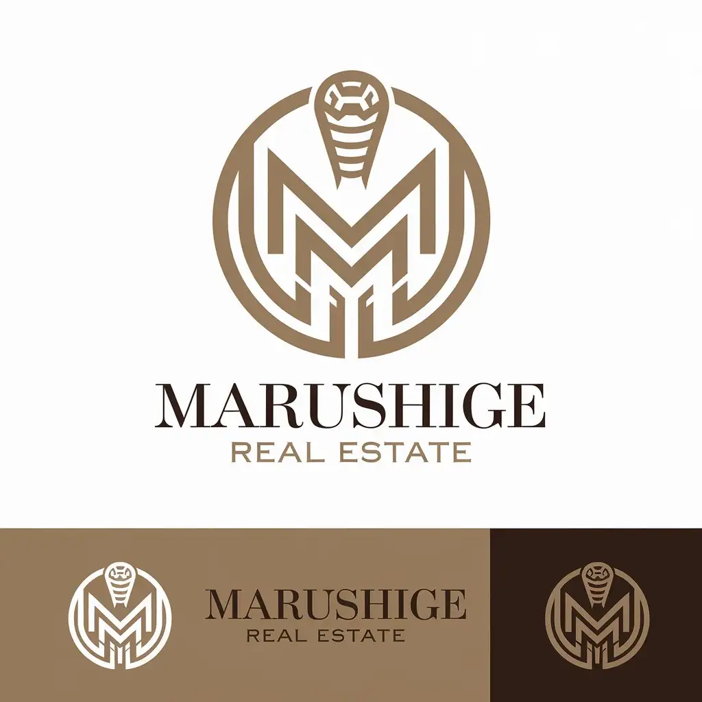 LOGO Design for Marushige Real Estate Snake Symbol with Combining for Luxurious and Advanced Look