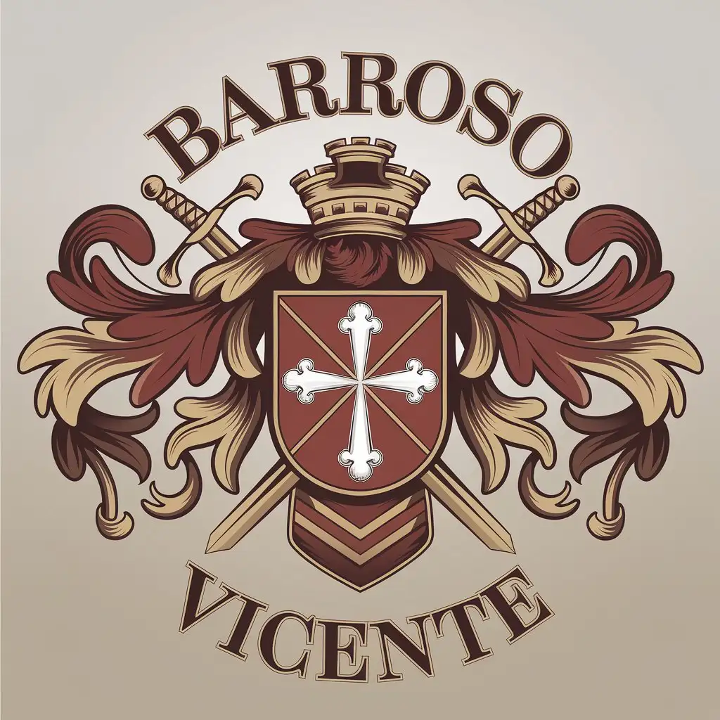 LOGO-Design-For-Barroso-Vicente-Family-Coat-of-Arms-with-Christian-Heritage-and-Earthy-Tones