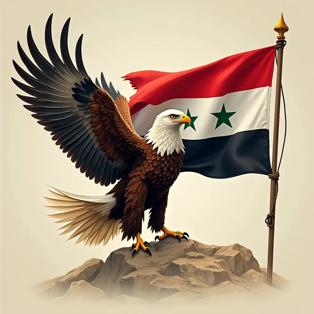 Eagle carrying Syrian flag