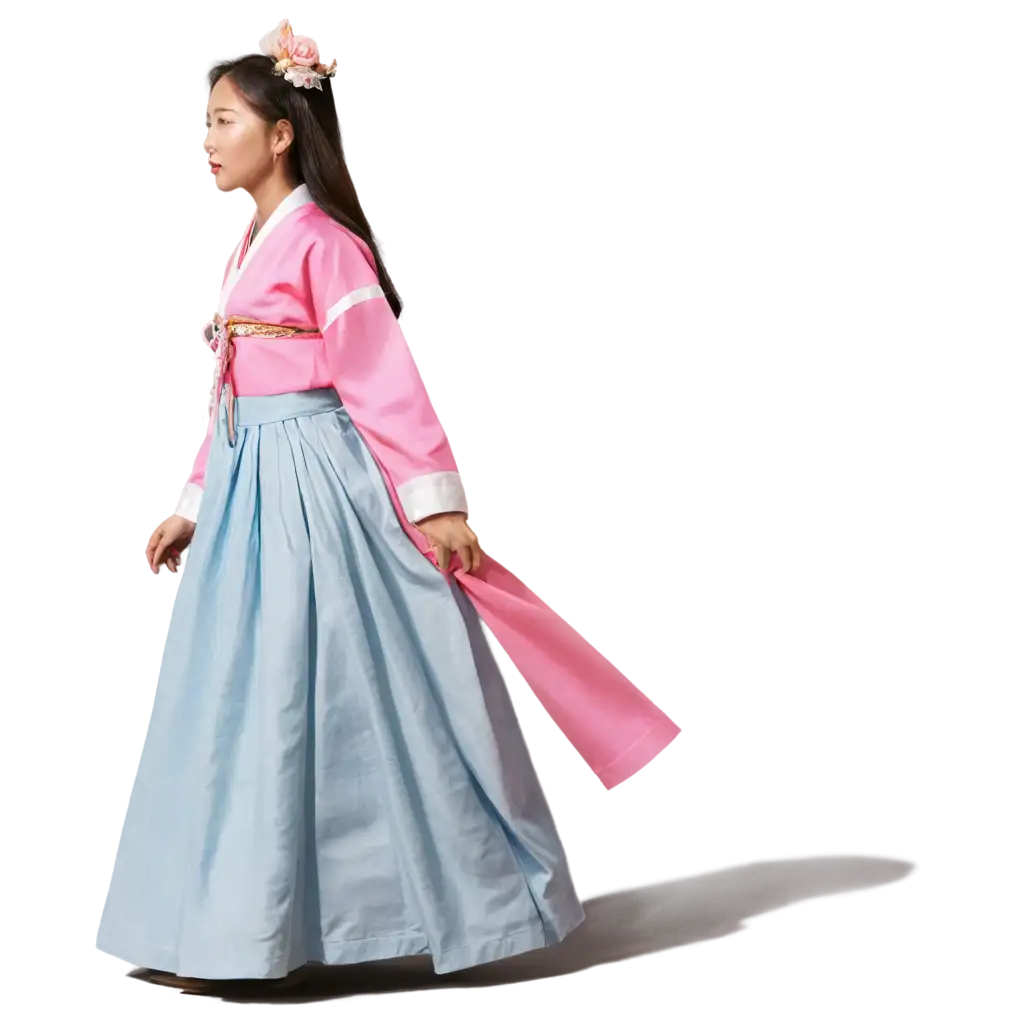 Stunning-Female-in-Traditional-Hanbok-Dress-PNG-Image-for-Enhanced-Visual-Appeal