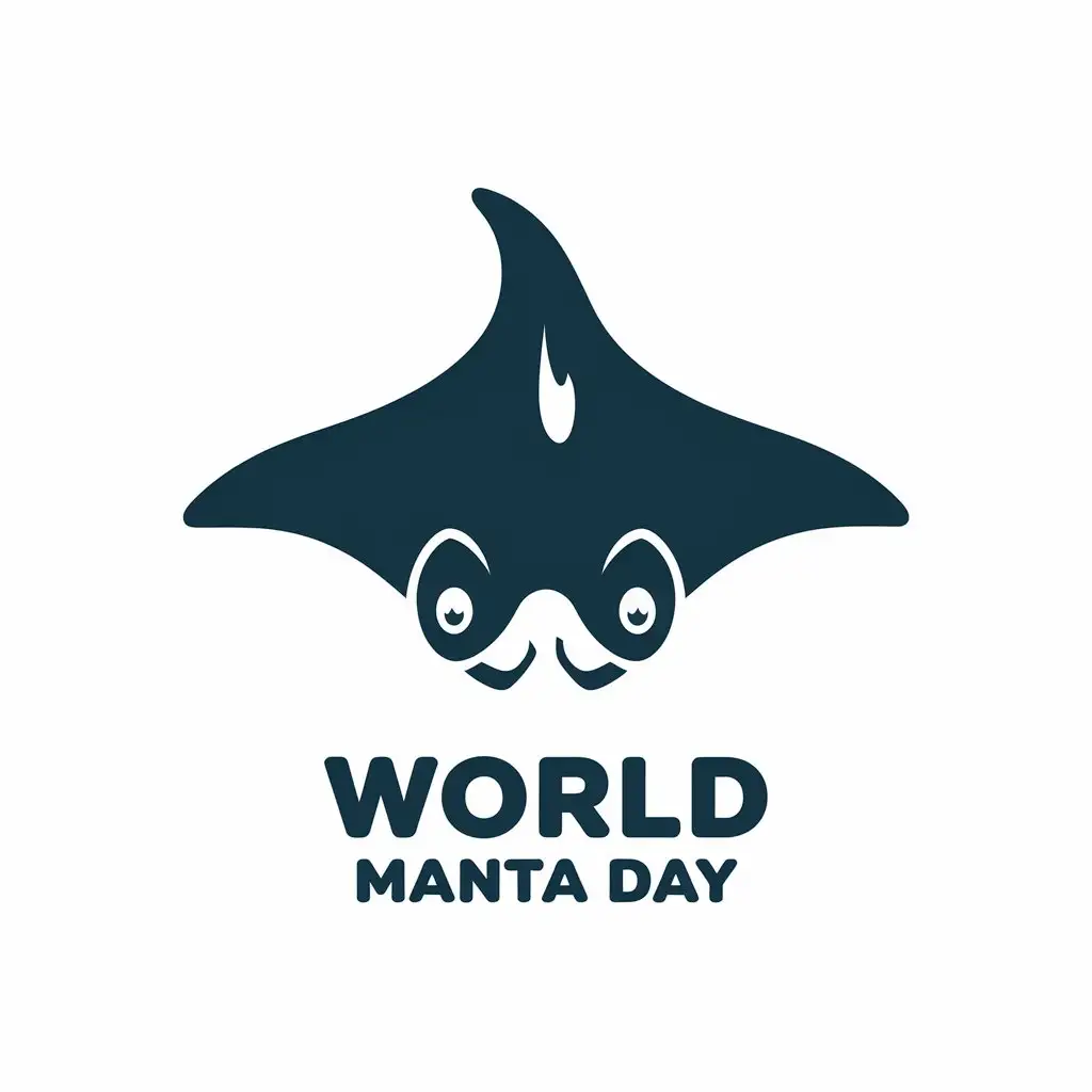 a vector logo design,with the text "WORLD MANTA DAY", main symbol:MANTA,Moderate,be used in Animals Pets industry,clear background