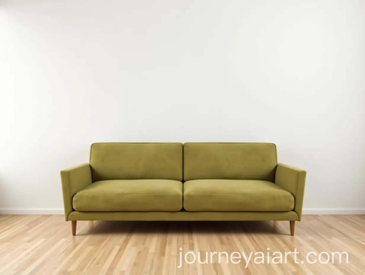 Cozy-Living-Room-with-Olive-Couch-and-Wooden-Flooring