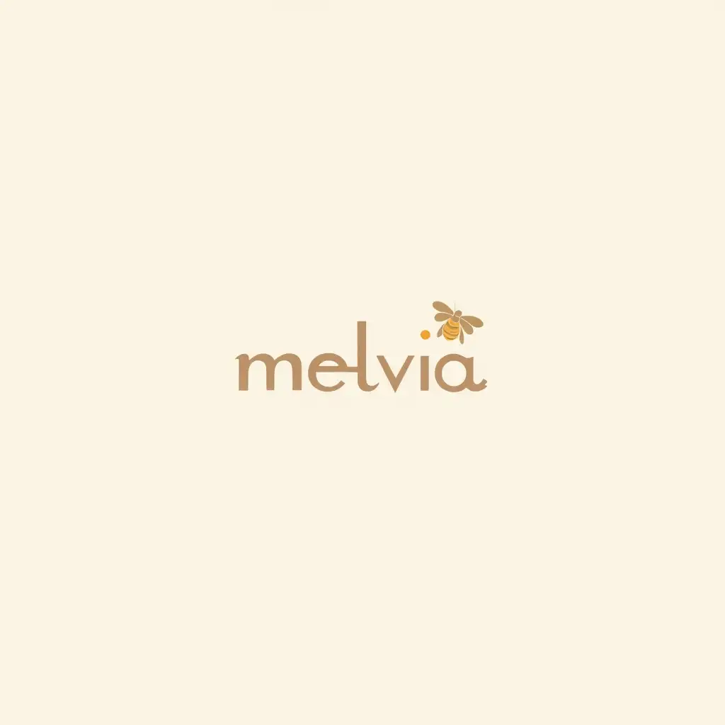 Minimalist-Logo-Design-for-Melvia-Sweets-Brand-Featuring-Cake-and-Bee