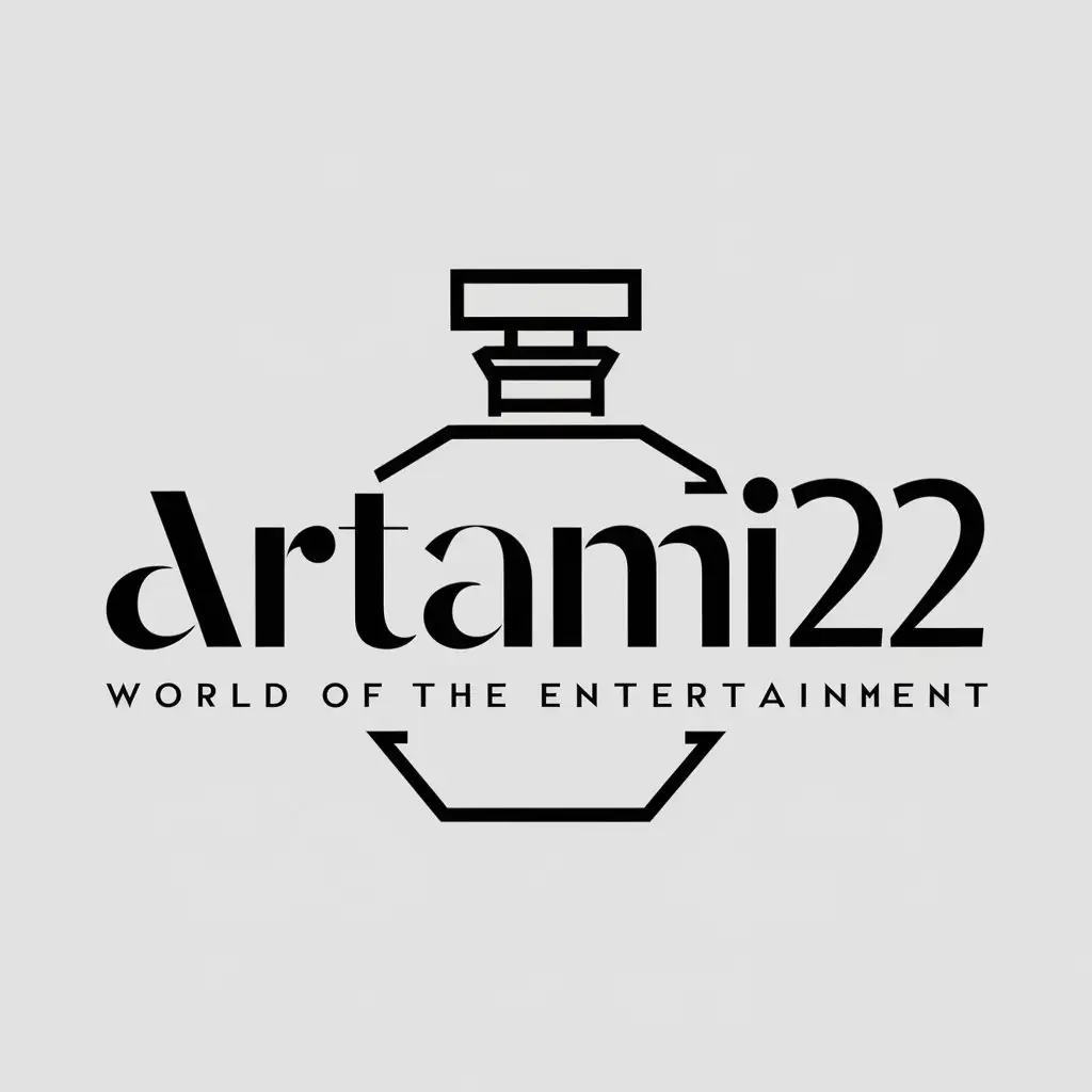 LOGO Design for Artami22 Vector with Perfume Bottle Symbol for Entertainment Industry