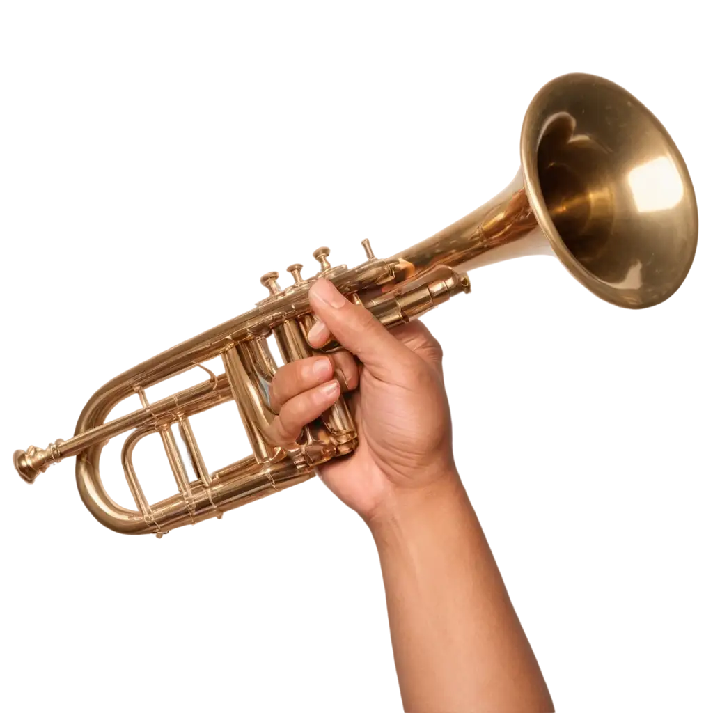 Hand-Holding-Trumpet-PNG-Image-for-HighQuality-MusicThemed-Visuals