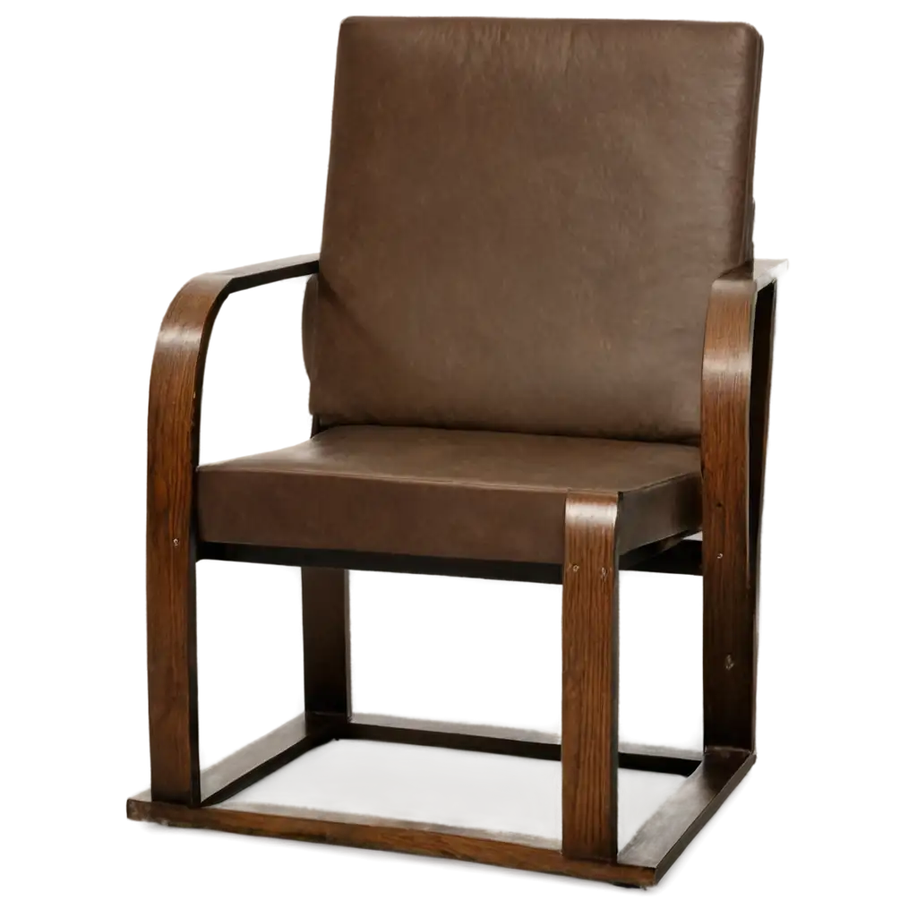 PNG-Image-of-BauhausStyle-Chair-with-Dark-Brown-Wood-Timeless-Elegance-and-Modern-Comfort