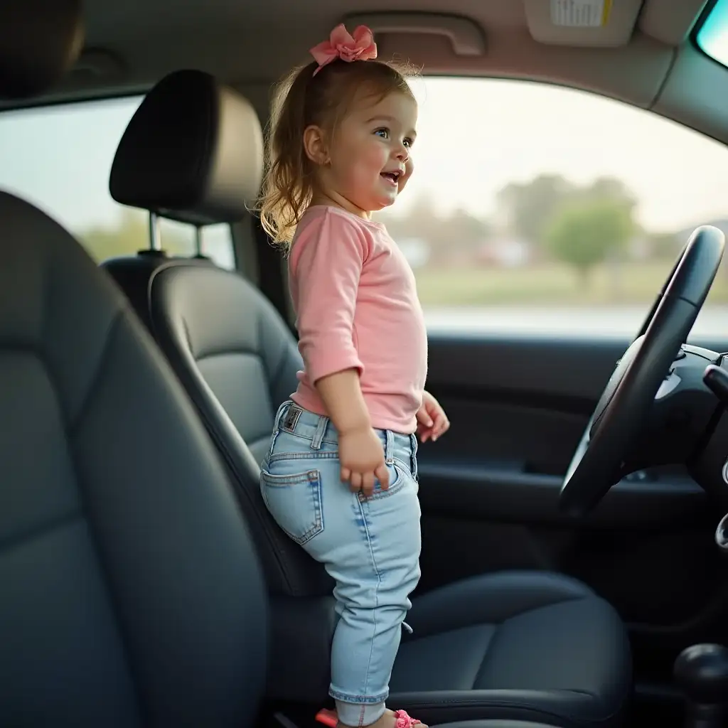 Cute-Little-Girl-Enjoying-a-Car-Ride-in-Her-Pants