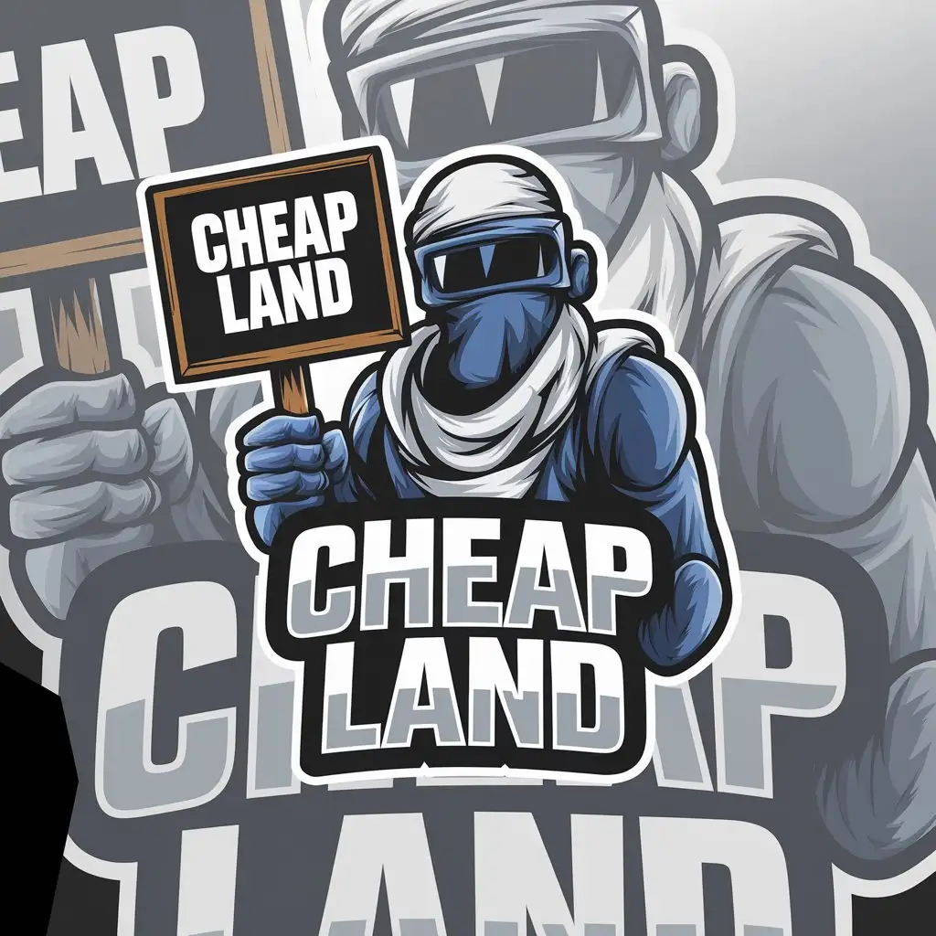 LOGO Design for Cheap Land Vector Style with Fortnite Roblox Characters and Clear Background