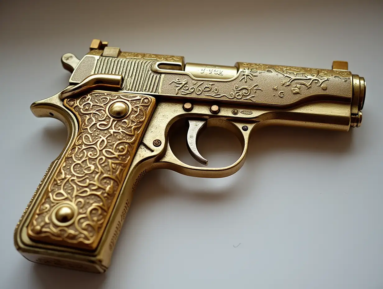 CI beautiful pistol Gold and Silver