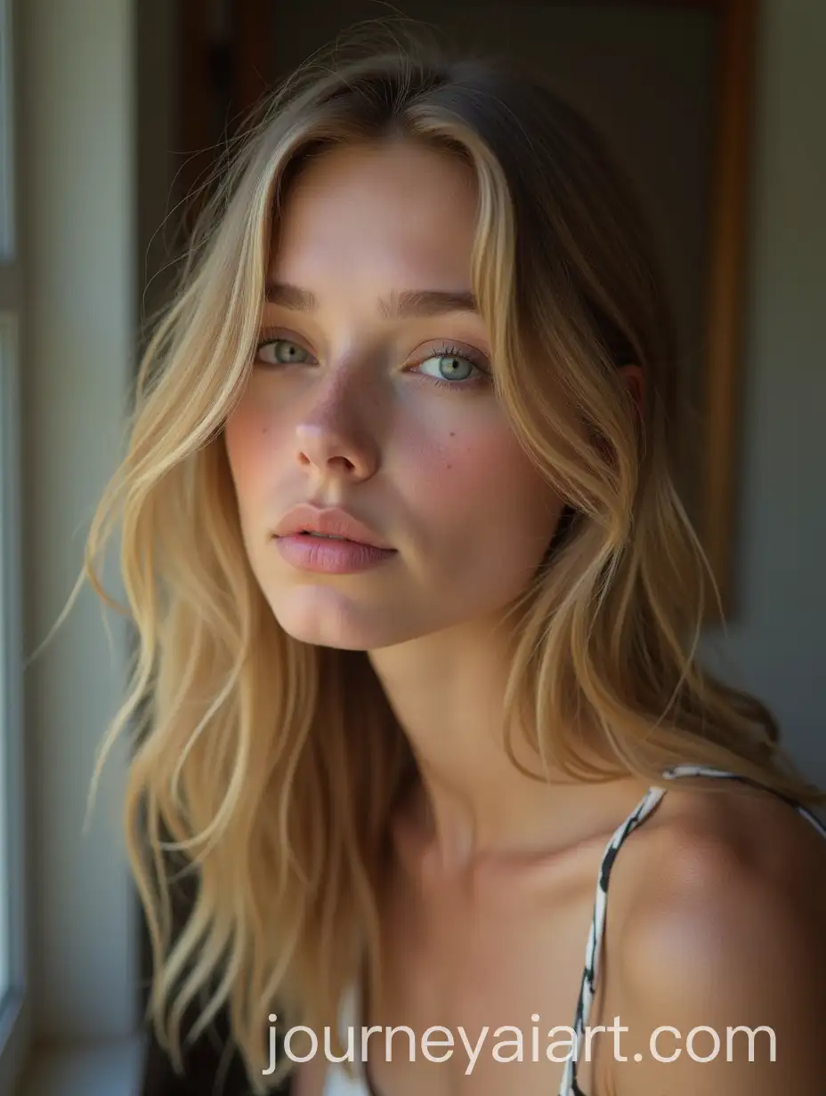 Candid-Snapshot-of-a-Young-Blonde-Woman-in-Poor-Lighting