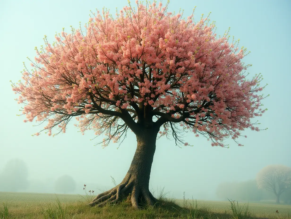 Baum Kopf mit Blumen
