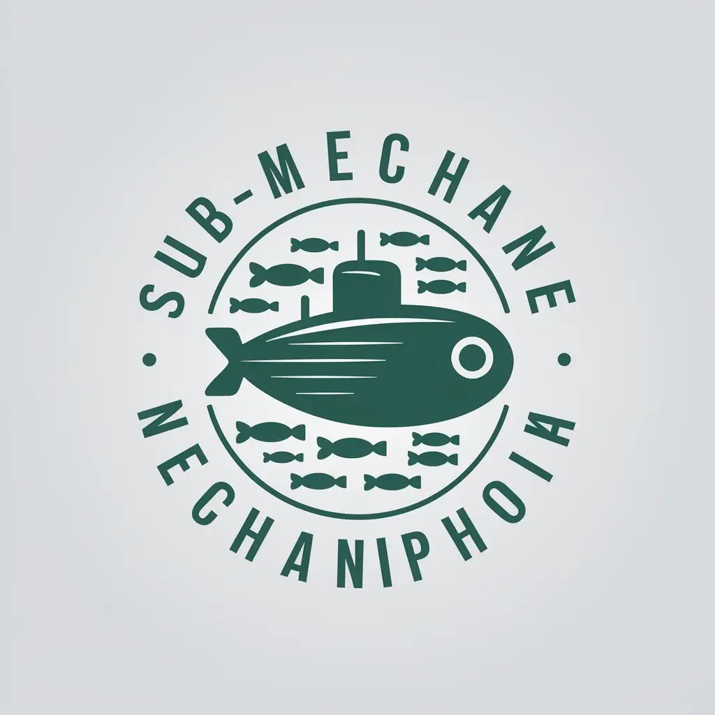 LOGO Design for Submechaniphobia Submarine and Fish Theme with Clear Background