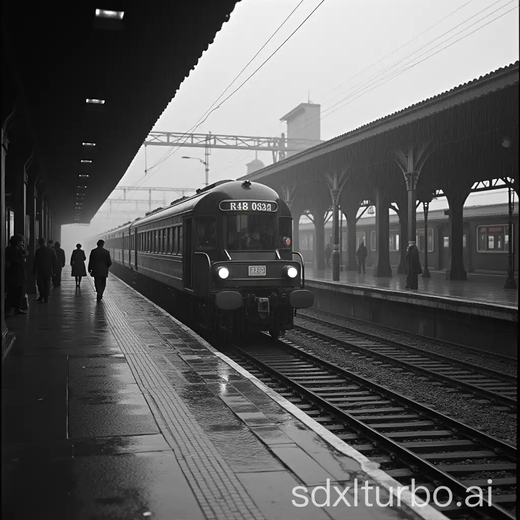 1950s-British-Railway-Station-on-a-Rainy-Day