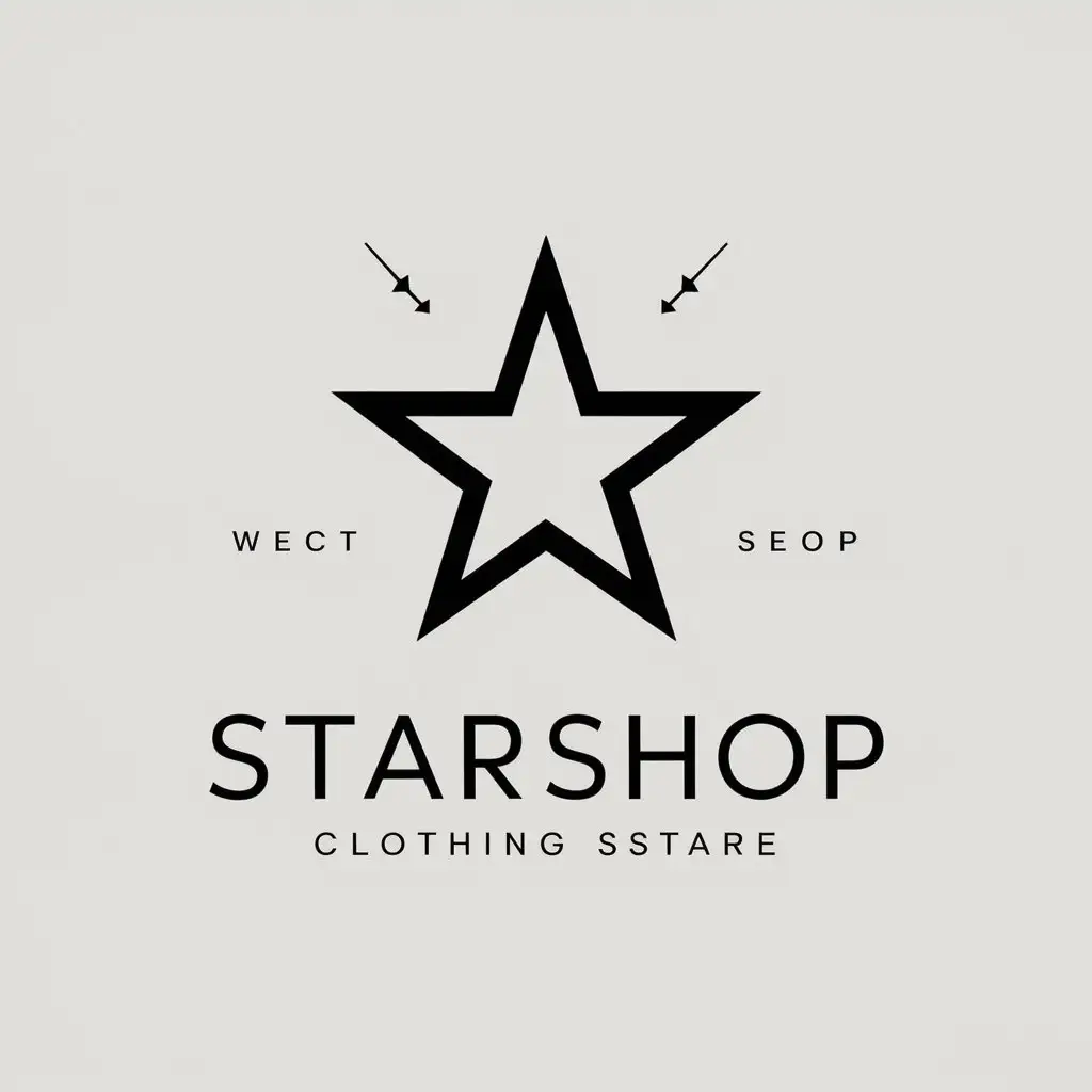 a vector logo design,with the text "StarShop", main symbol:Star,Moderate,be used in Clothing industry,clear background