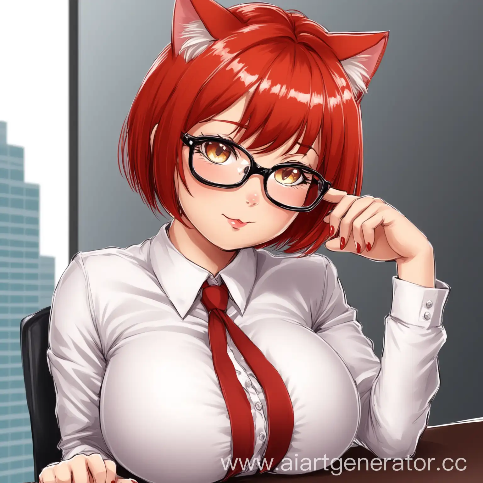 Business-Kitty-Girl-with-Red-Short-Hair-and-Glasses