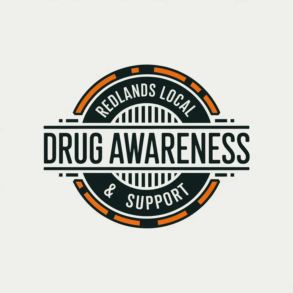 LOGO Design For Redlands Local Drug Awareness Support Circular Symbol in Black and Orange