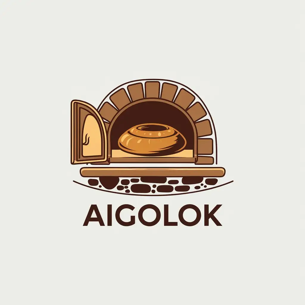 a vector logo design,with the text "Aigolok", main symbol:Baking,Minimalistic,be used in confectionery house industry,clear background