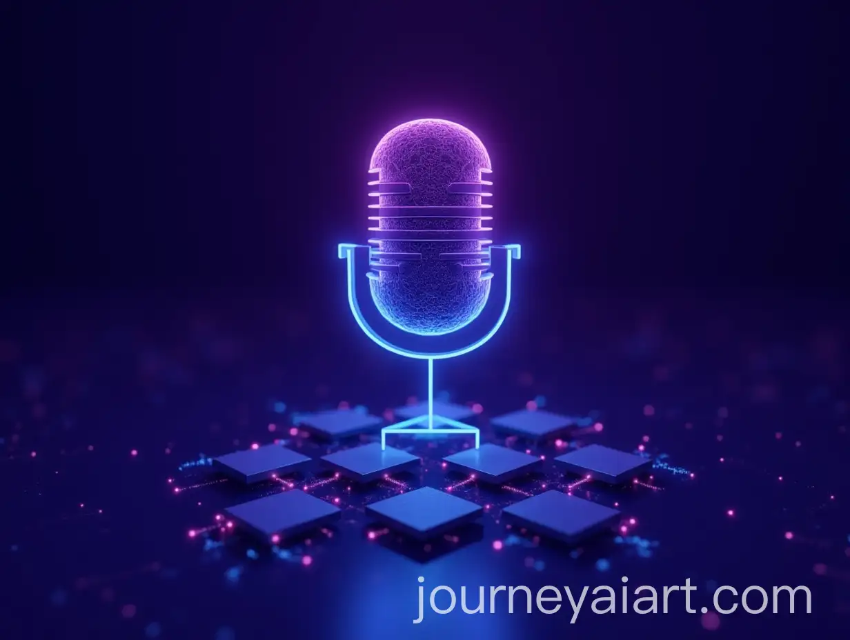 Futuristic-Microphone-Symbol-Representing-Technology-in-a-Digital-World