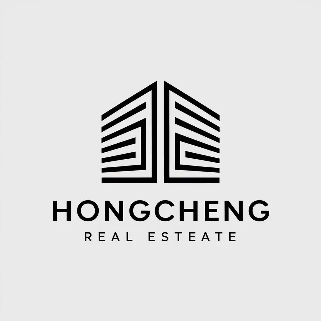 a vector logo design,with the text "Hongcheng", main symbol:steel structure,Moderate,be used in Real Estate industry,clear background