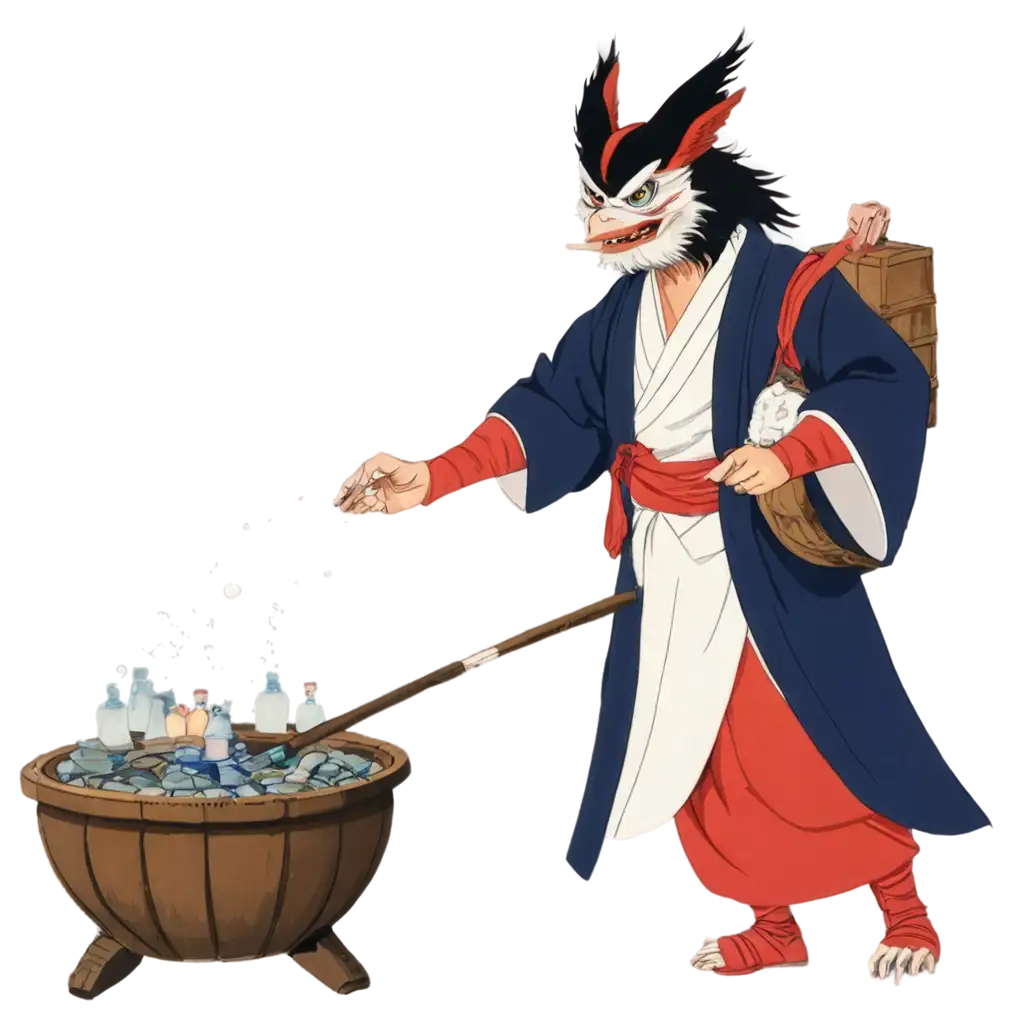 PNG-Image-of-a-Tengu-Working-with-Potions-Enchanting-Digital-Art-for-Fantasy-Enthusiasts