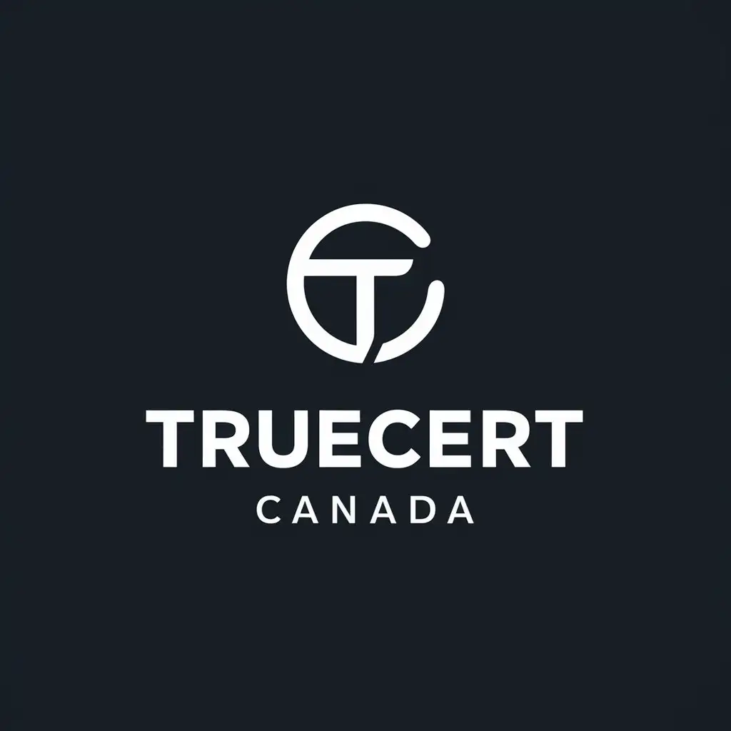 LOGO Design for TrueCert Canada Minimalist Style with Certification Symbol and Abstract Design