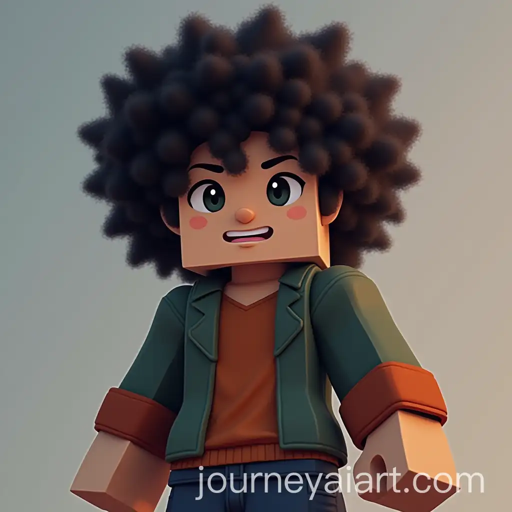 Minecraft-Character-in-Ismi-Clothes-with-Black-Curly-Hair