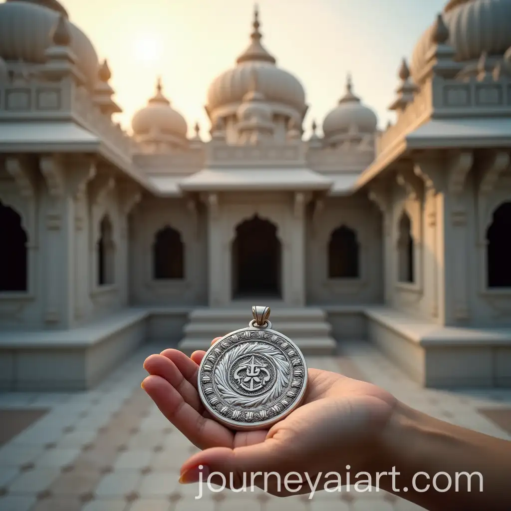 Timeless-Sacred-Temple-with-Silver-Pendant-Symbolizing-Spiritual-Devotion