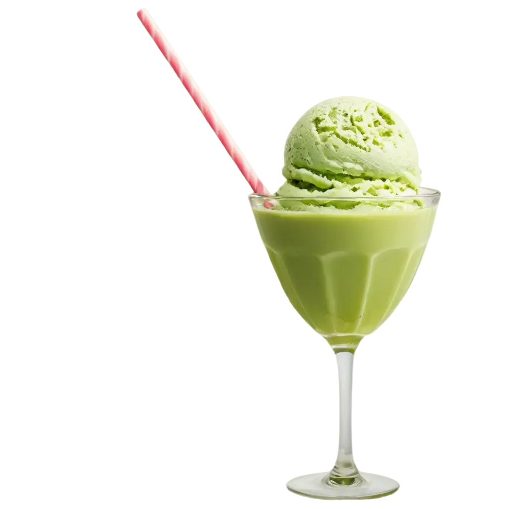 Green-Ice-Cream-in-Glass-with-Straw-PNG-HighQuality-Transparent-Image-for-Versatile-Uses