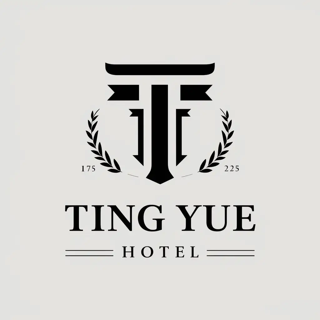 a vector logo design,with the text "Ting Yue Hotel", main symbol:TY,Moderate,be used in Restaurant industry,clear background