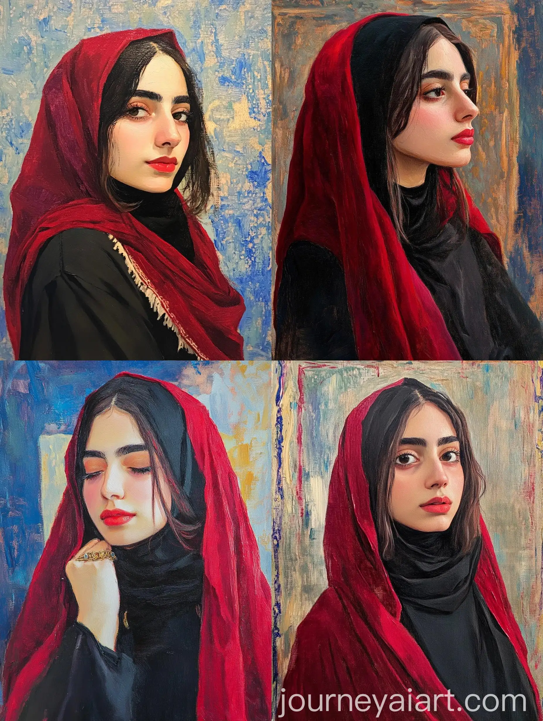 Woman-in-Red-Shawl-Van-Gogh-Style-Oil-Painting