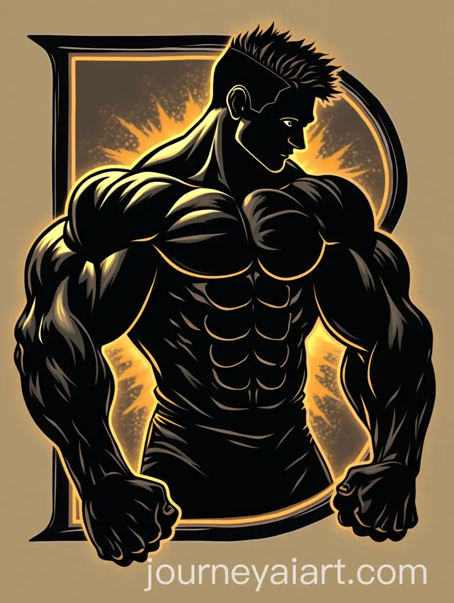 Bodybuilder-Logo-with-the-Letters-DFLM-in-Black-and-Gold