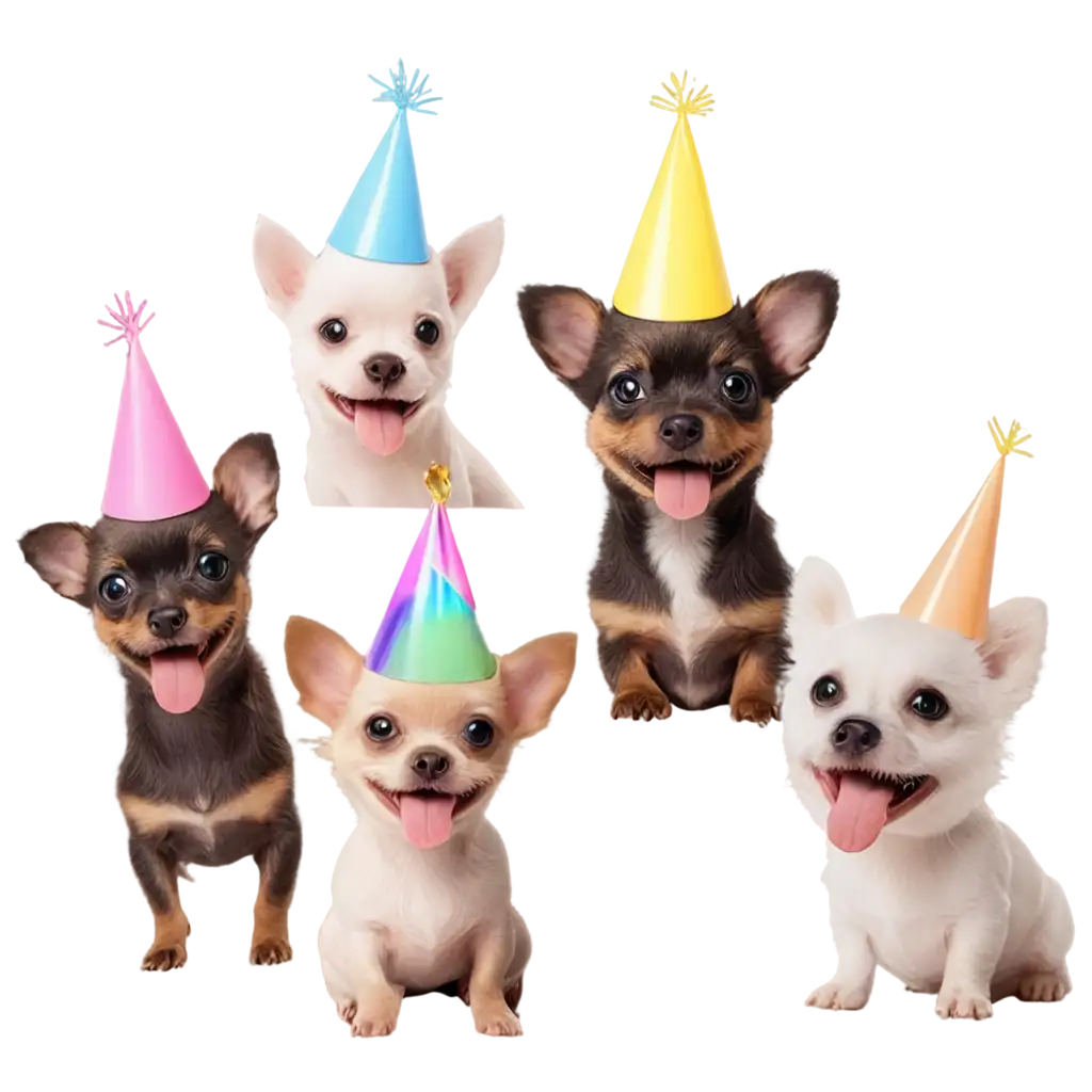 PNG-Image-of-Small-Happy-Dogs-Celebrating-at-a-Birthday-Party-Joyful-Canine-Moments-Captured-in-High-Quality