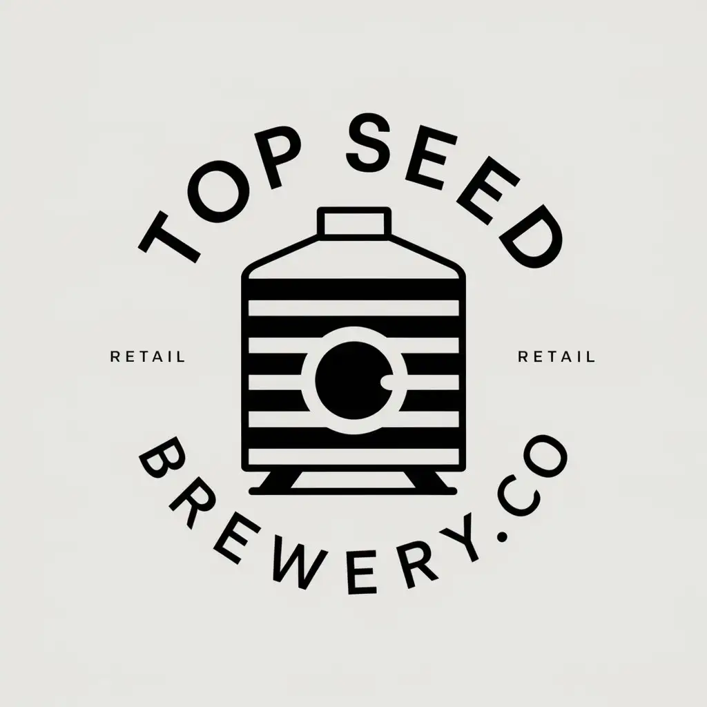 a vector logo design,with the text "TOP SEED BREWERY.CO", main symbol:brewery fermentation tank,Moderate,be used in Retail industry,clear background