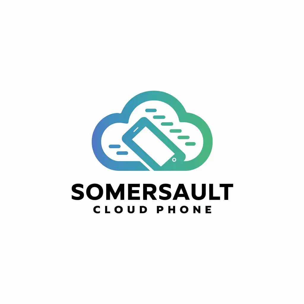 LOGO-Design-For-Somersault-Cloud-Phone-Dynamic-Curve-Design-in-Gradient-Blue-and-Green