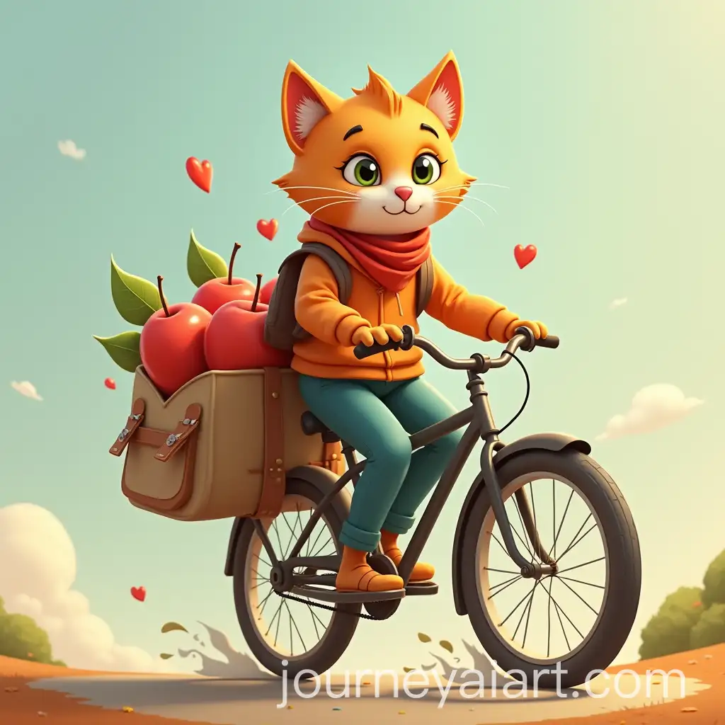 Whimsical-Cat-Riding-a-Bicycle-with-Apples-in-a-Bag