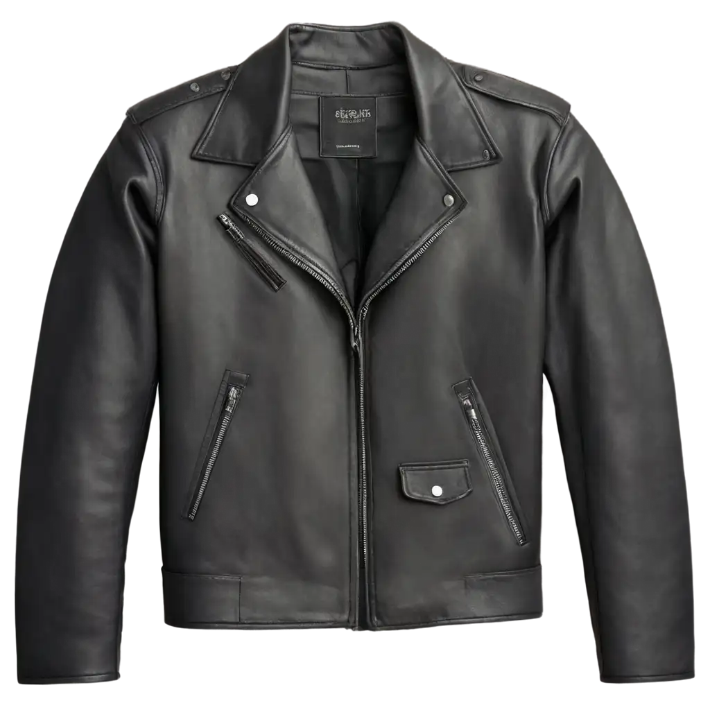 Leather-Jacket-Laying-Flat-PNG-Image-for-HighQuality-Digital-Use