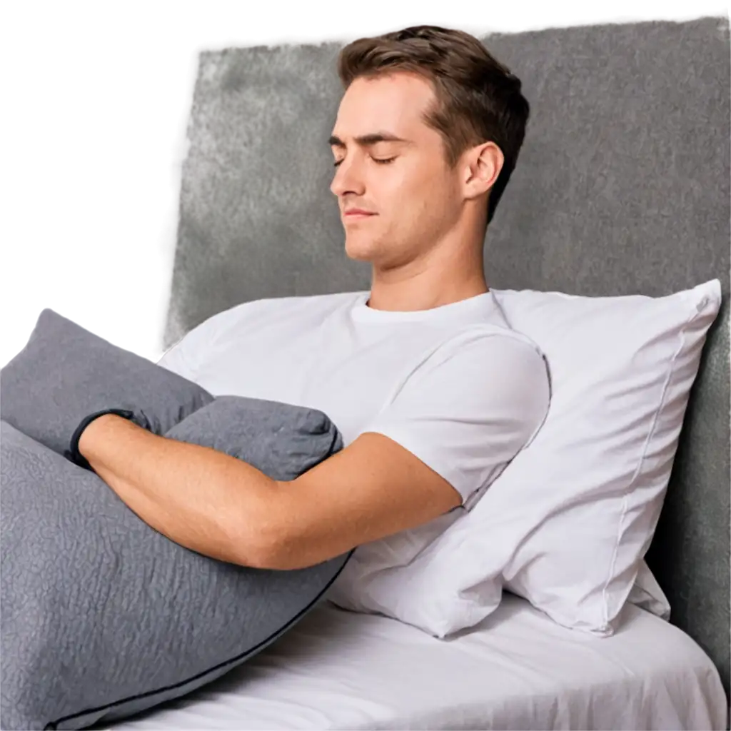 Graphene-Pillow-PNG-Image-Man-Sleeping-Ready-to-Wake-Up-for-a-New-Journey