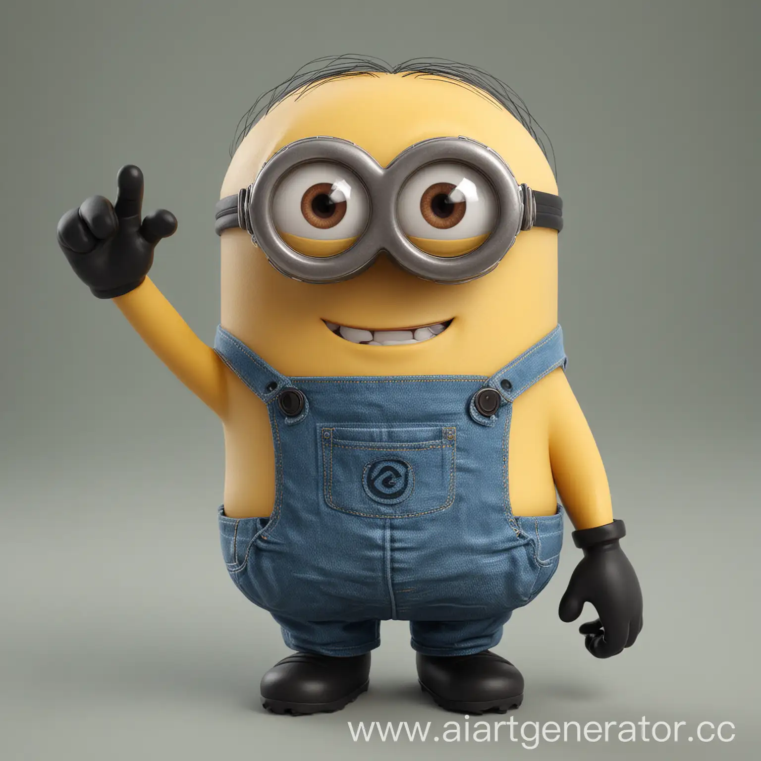 Minion-with-Ski-Goggles-Raising-Right-Hand