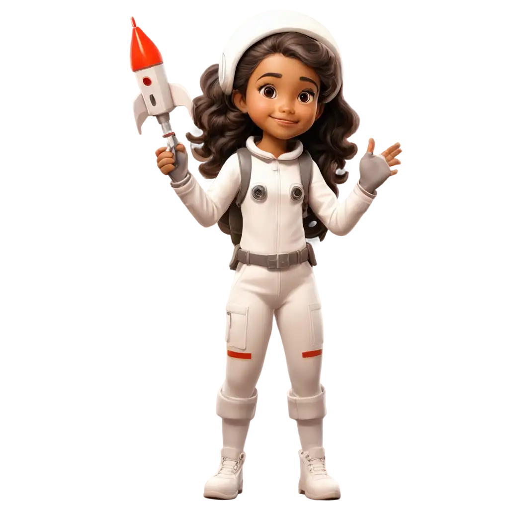 Anime-Style-PNG-Image-of-a-Little-Brown-Girl-Astronaut-with-Rockets-on-the-Moon