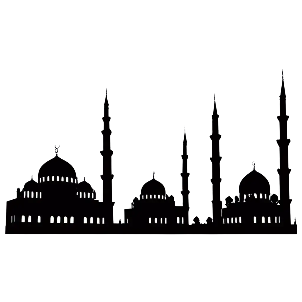 Black vector Silhouettes of a mosque