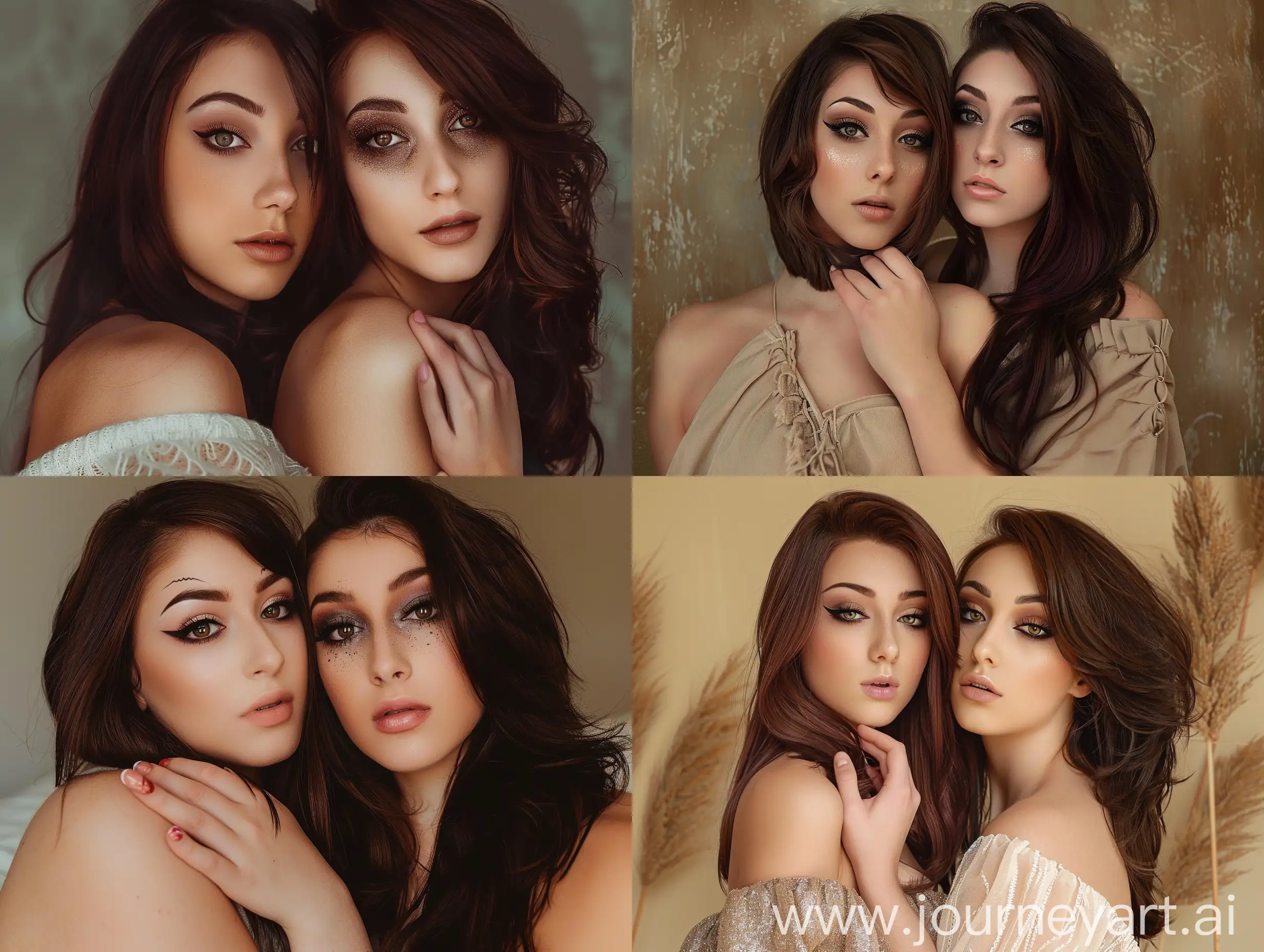 Glamorous-Twin-Sisters-with-Stylish-Makeup-and-Hairstyles