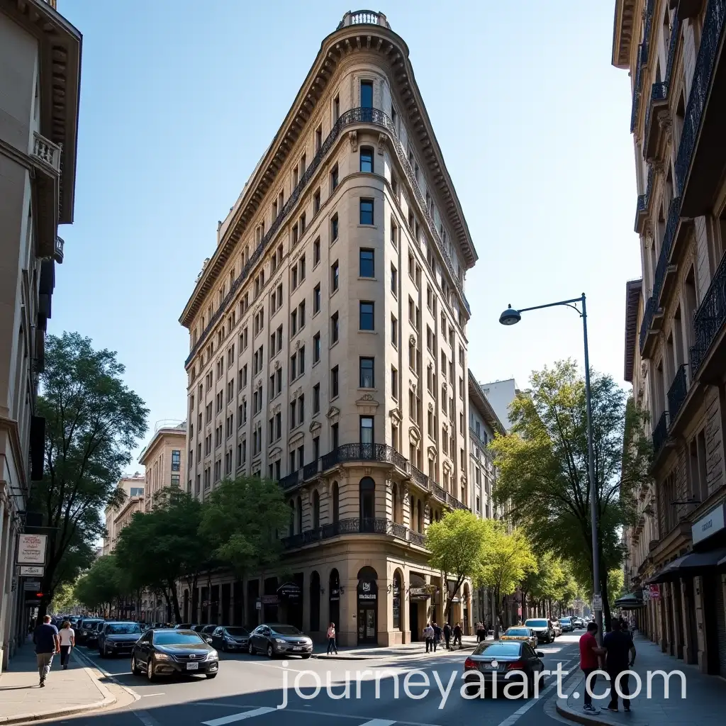 Historic-Tall-Office-Building-in-Bustling-Downtown-Buenos-Aires
